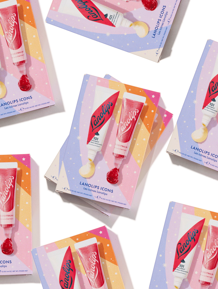 Multiple products of the Lanolips Icons Duo.