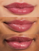 Load image into Gallery viewer, Close up shot of Lanolips Jellybalm Cherry worn on different skin tones
