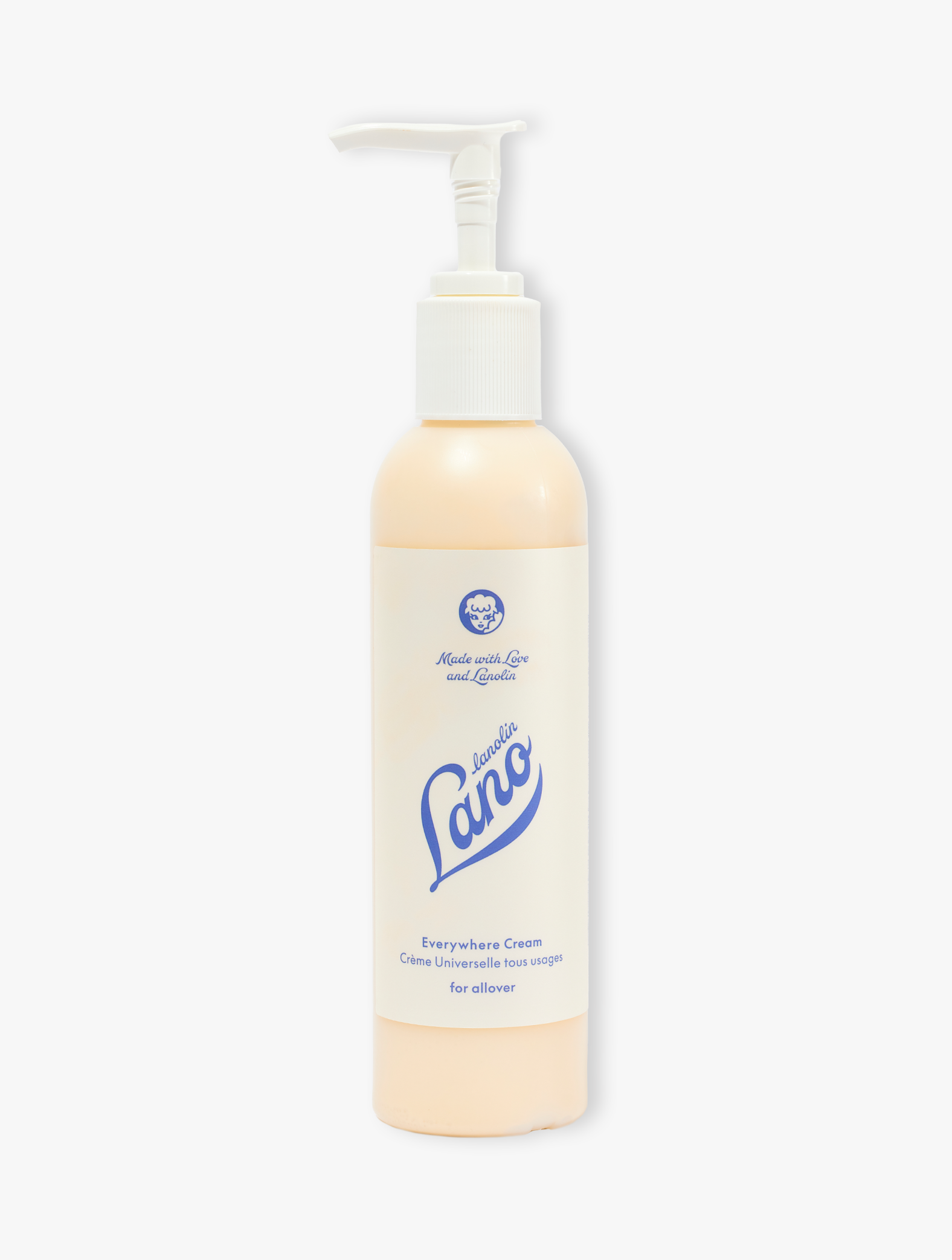 Lanolips everywhere cream mega sized pump. Made with double lanolin, milk and vitamin e, it is particularly great for hydrating ashy skin & keeping it glowing all day.